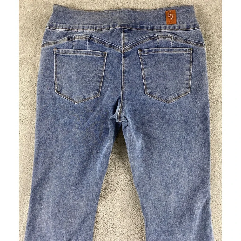 Gogo Jeans Womens Flare Denim Medium Wash Seam Front Bell Bottom Size 5/27 28506